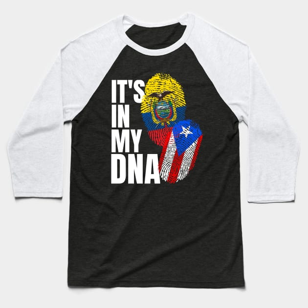 Ecuadorian And Mexican DNA Mix Flag Heritage Gift Baseball T-Shirt by Just Rep It!!